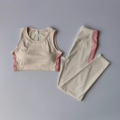 Damen Yoga- & Fitness-Set (2-teilig) – High-Waist Leggings & Sport-BH, Gym Outfit für Workout & Activewear