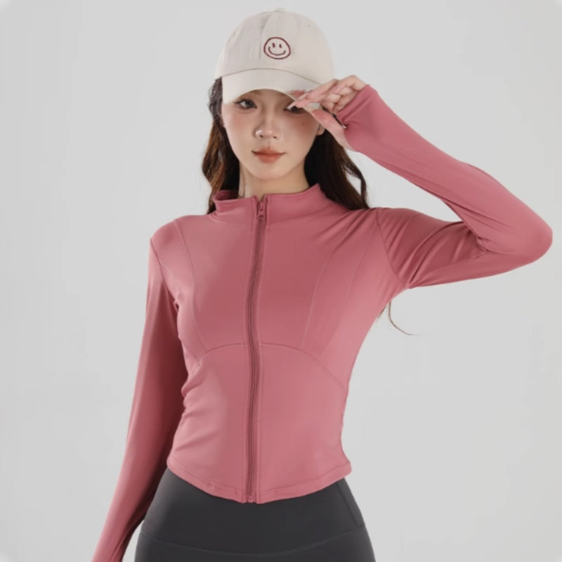 Damen Fitness- & Yoga-Jacke Langarm – Ideal zum Joggen, Radfahren & Training