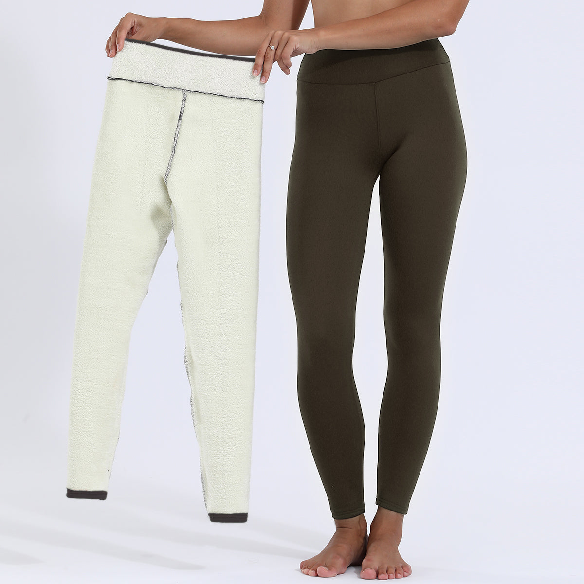 Damen Winterleggings – Gefütterte Plus-Velvet High-Waist Leggings, Warm & Dick für Alltag & Freizeit
