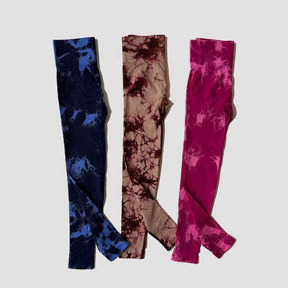 Damen Tie-Dye Seamless Leggings – High-Waist mit Scrunch Butt Effekt