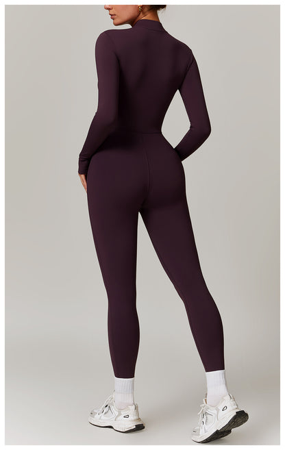 Damen Samt Yoga Fitness Jumpsuit – Push-Up Activewear für Fitnessstudio, Pilates & Training
