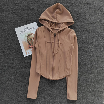 Damen Sportjacke mit Kapuze – Schnell trocknend & Figurbetont