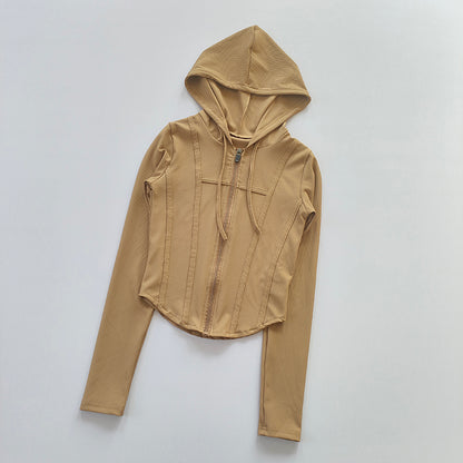 Damen Sportjacke mit Kapuze – Schnell trocknend & Figurbetont
