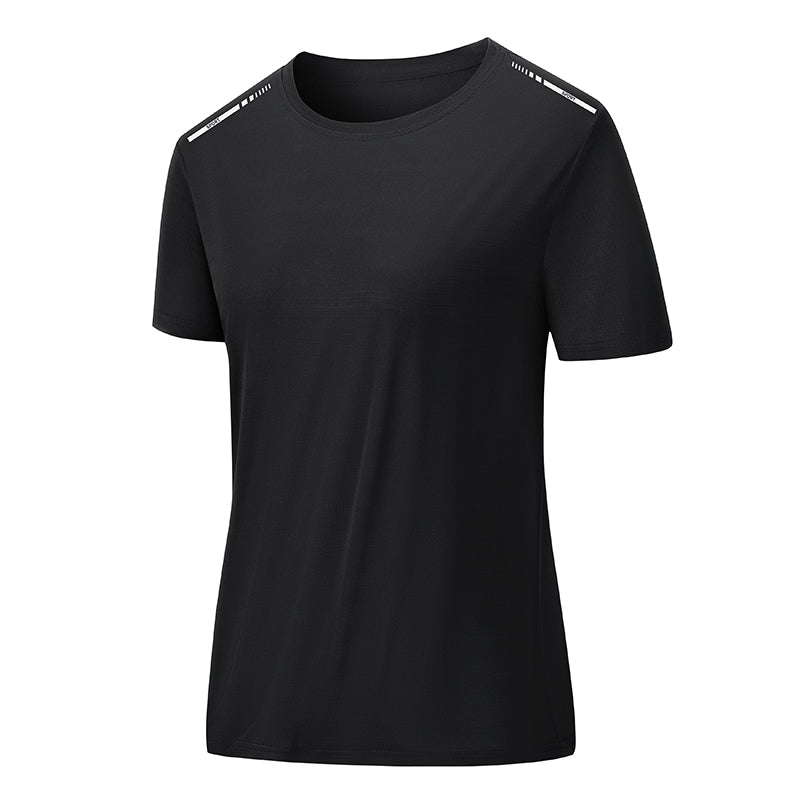 CHRLCK Damen Mesh Sport T-Shirt Kurzarm – Atmungsaktiv, Einfarbig & Reflektierend für Jogging & Fitness