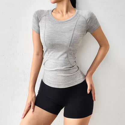 Damen Sommer Sport T-Shirt Kurzarm – Yoga, Fitness, Running & Freizeit Top