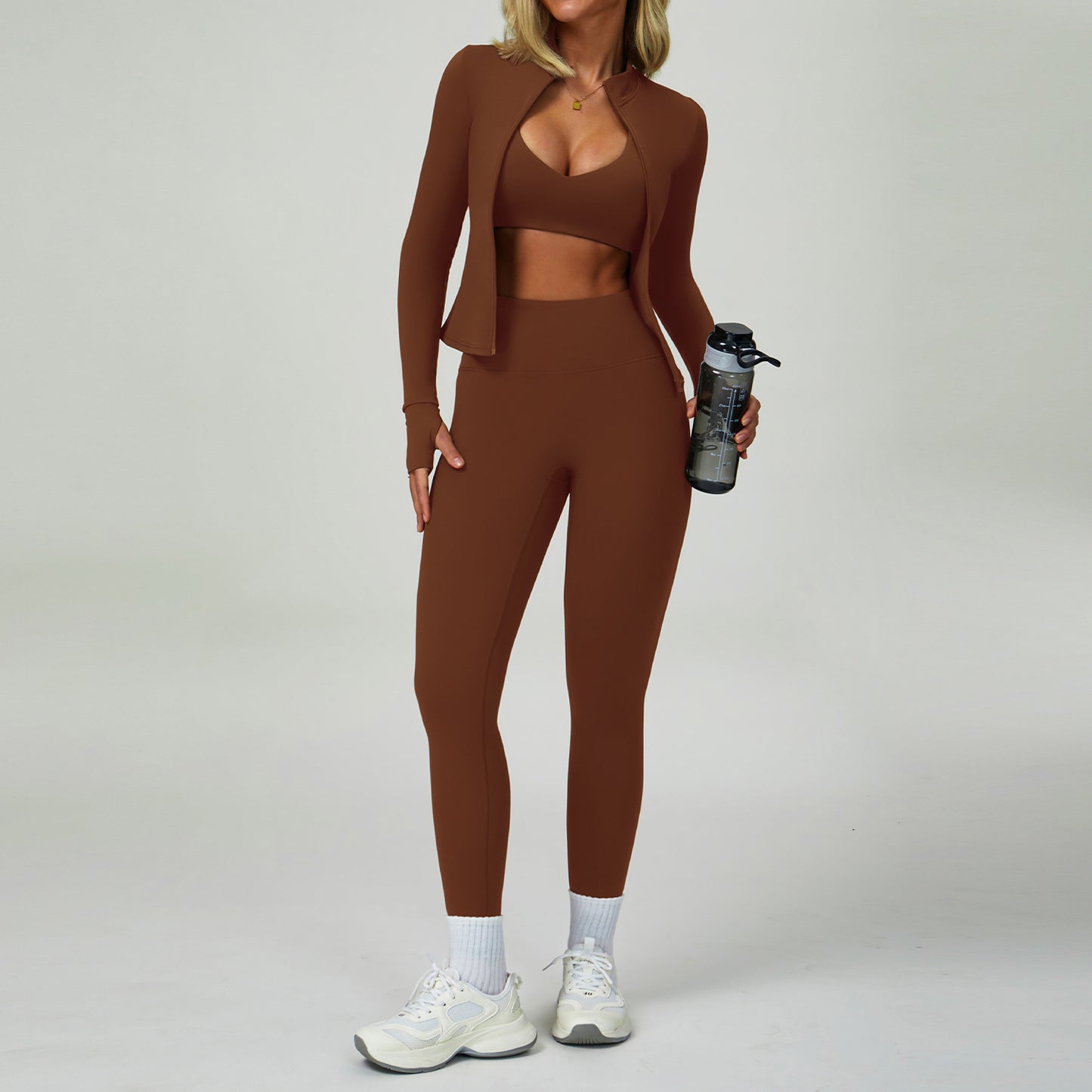 2–3-teiliges Damen Yoga-Set – Sport-BH, High-Waist Leggings & Shorts, Fitness-Outfit für Gym & Training, Push-up Sportbekleidung