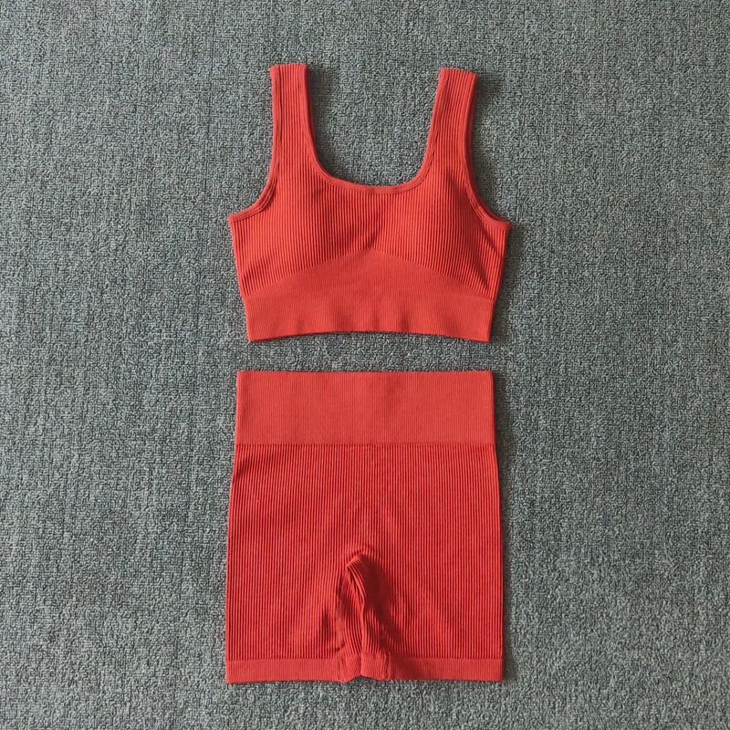WAREBALL Damen Fitness-Set (2-teilig) – Seamless Sport-BH & Sexy Shorts für Gym, Workout & Running