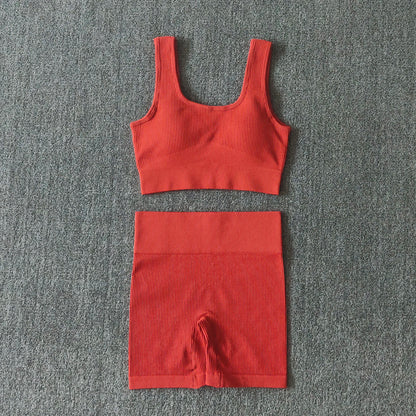 WAREBALL Damen Fitness-Set (2-teilig) – Seamless Sport-BH & Sexy Shorts für Gym, Workout & Running