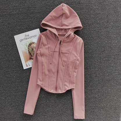 Damen Sportjacke mit Kapuze – Schnell trocknend & Figurbetont