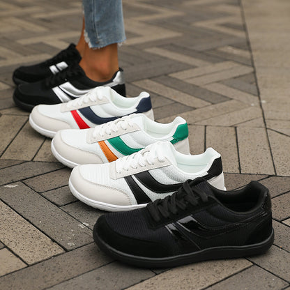 Barefoot Schuhe Damen Herren Kaufen – Wide Toe Sneaker, Breite Zehenbox, Atmungsaktive Canvas & Mesh Freizeitschuhe Schwarz
