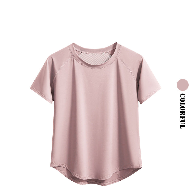 DRUR Damen 2er Yoga Set – Sommer Sport Outfit mit Kurzarm-Top & Running Shorts