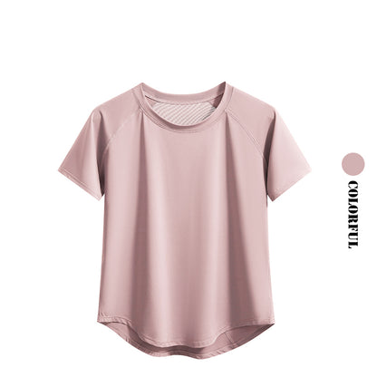 DRUR Damen 2er Yoga Set – Sommer Sport Outfit mit Kurzarm-Top & Running Shorts