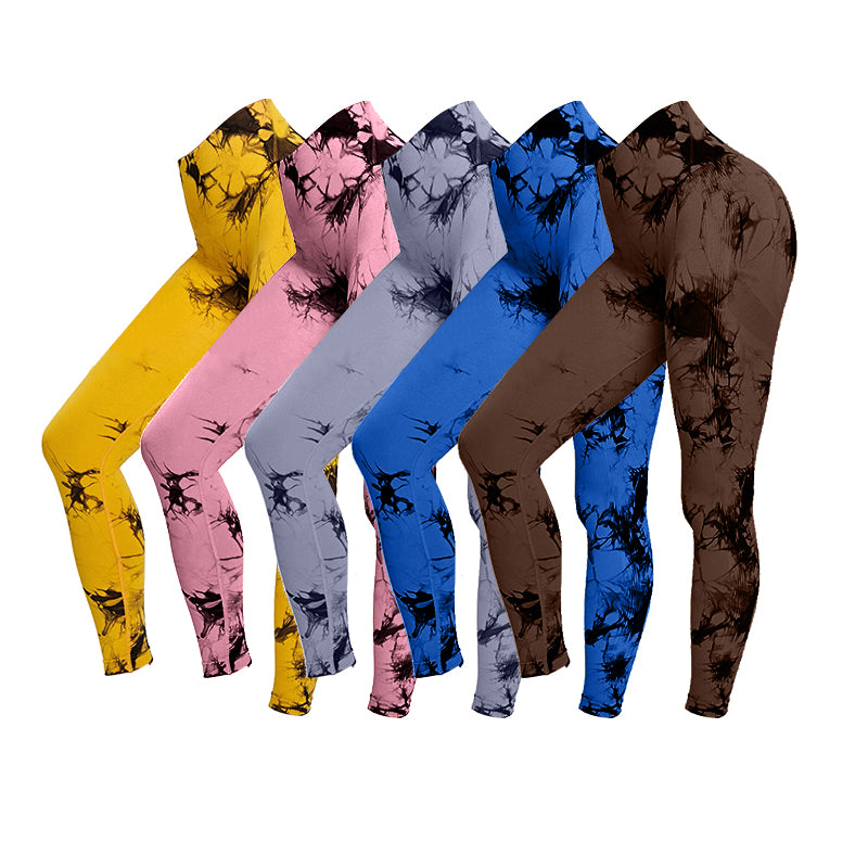 Damen Tie-Dye 7/8 Leggings – High-Waist & atmungsaktiv für Workout