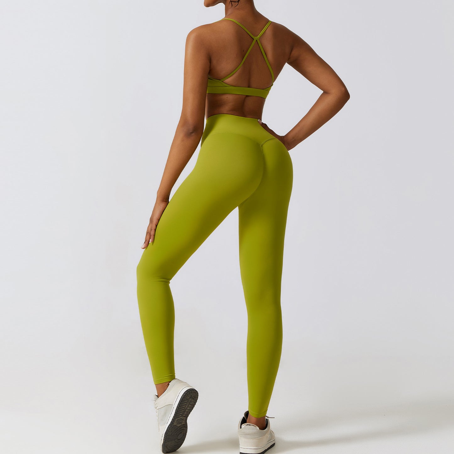 Damen Yoga- & Fitness-Set (2-/3-teig) – Sportleggings, Fitness-BH, Crop Top & Langarm Yoga-Anzug für Fitnessstudio & Workout