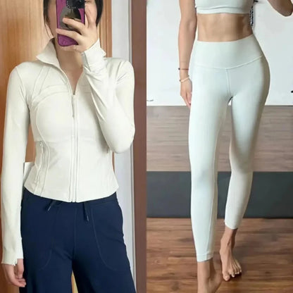 2025 Gold Label Kurzes Damen Sportjacken-Set – Figurformende Yoga- & Fitnessjacke, Activewear für Training & Workout