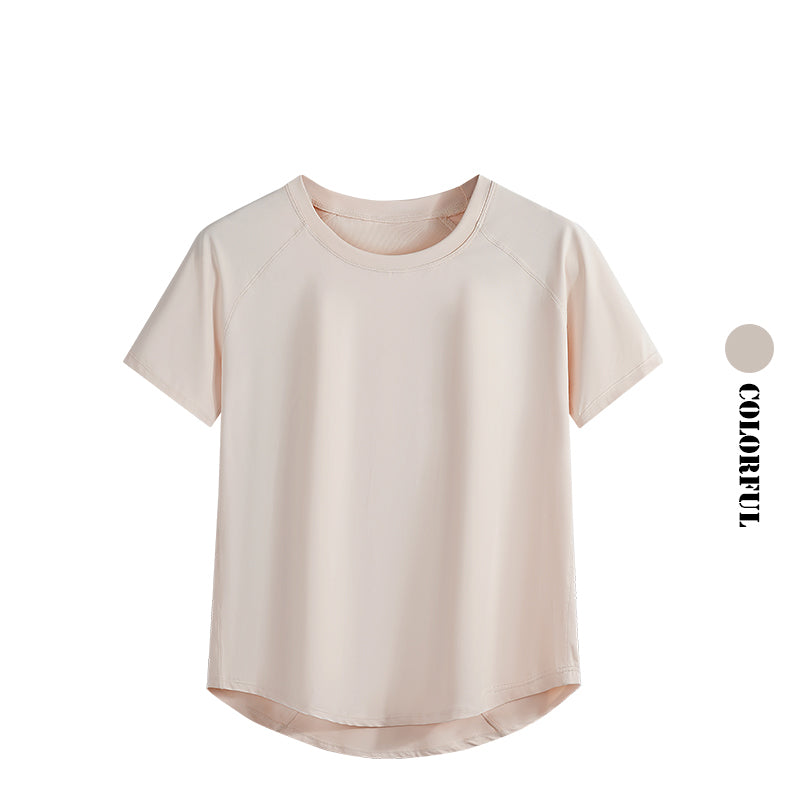 DRUR Damen 2er Yoga Set – Sommer Sport Outfit mit Kurzarm-Top & Running Shorts