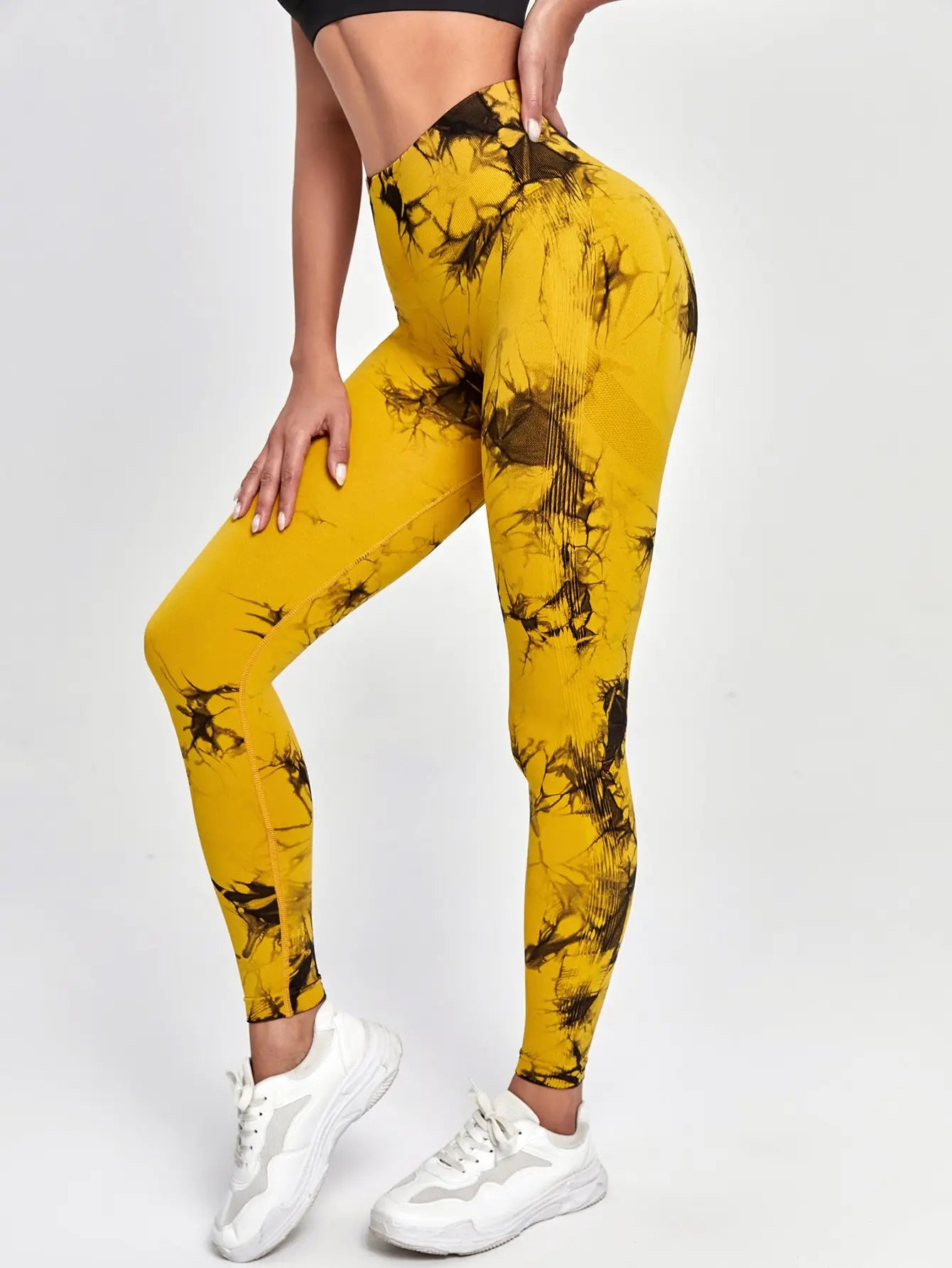 Damen Tie-Dye 7/8 Leggings – High-Waist & atmungsaktiv für Workout