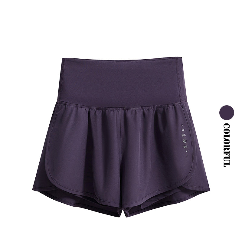DRUR Damen 2er Yoga Set – Sommer Sport Outfit mit Kurzarm-Top & Running Shorts