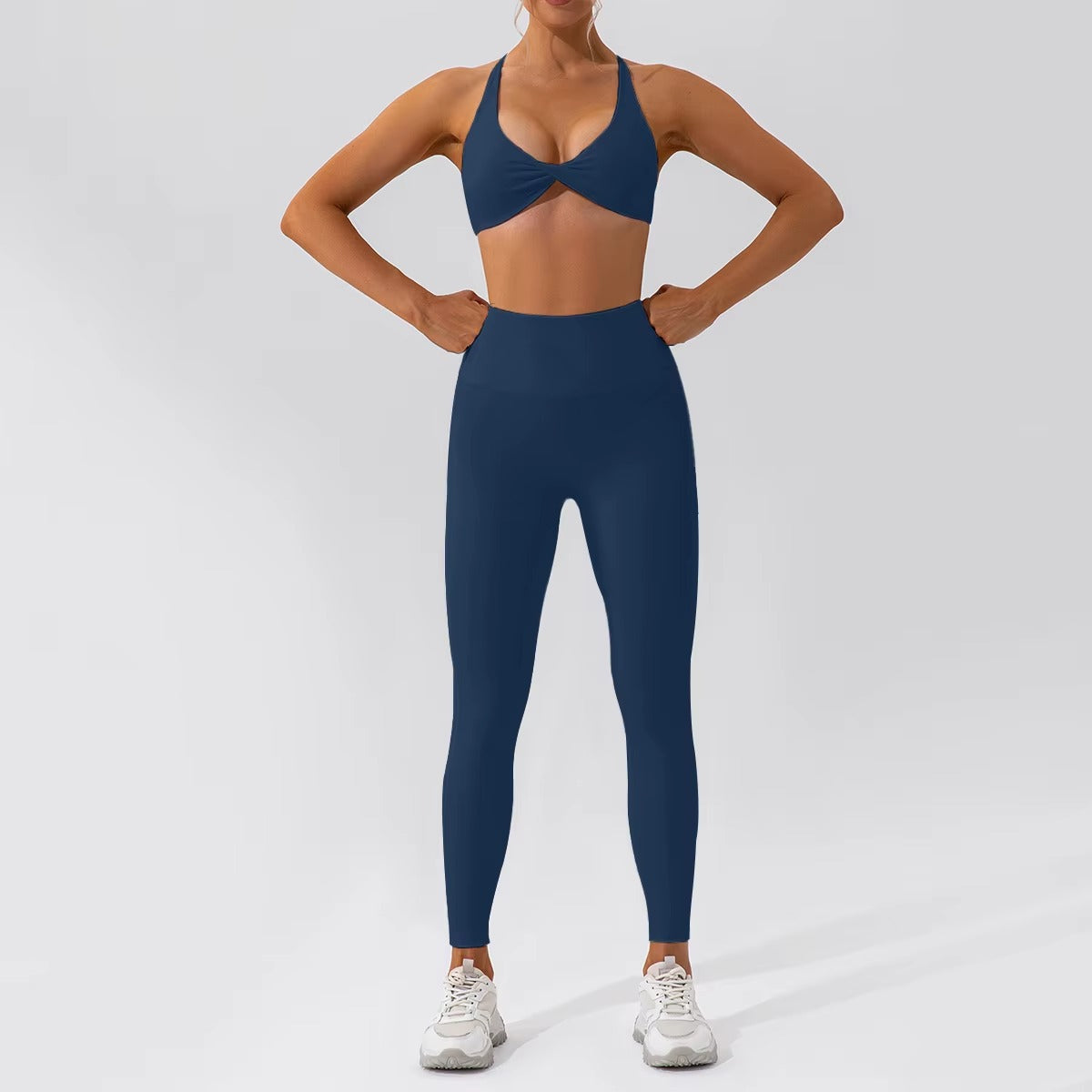 2-teiliges Damen-Yoga-Set – Schnell trocknender Sportanzug für Fitnessstudio, Training und Laufen mit langärmeligem Sportoberteil