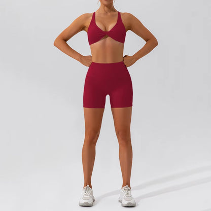 2-teiliges Damen-Yoga-Set – Schnell trocknender Sportanzug für Fitnessstudio, Training und Laufen mit langärmeligem Sportoberteil