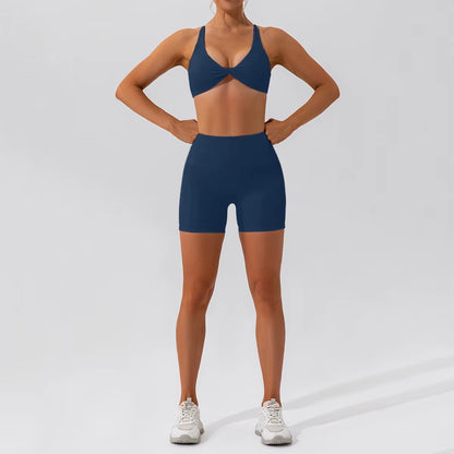 2-teiliges Damen-Yoga-Set – Schnell trocknender Sportanzug für Fitnessstudio, Training und Laufen mit langärmeligem Sportoberteil