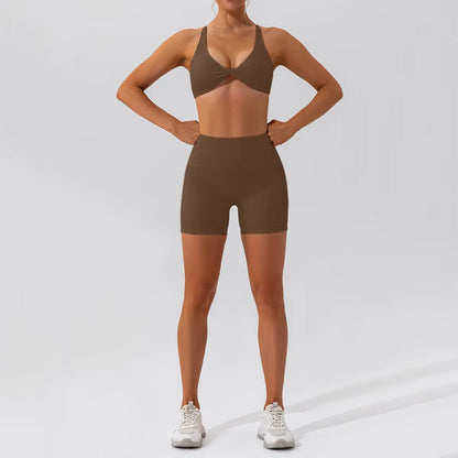 2-teiliges Damen-Yoga-Set – Schnell trocknender Sportanzug für Fitnessstudio, Training und Laufen mit langärmeligem Sportoberteil