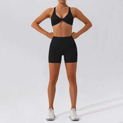2-teiliges Damen-Yoga-Set – Schnell trocknender Sportanzug für Fitnessstudio, Training und Laufen mit langärmeligem Sportoberteil