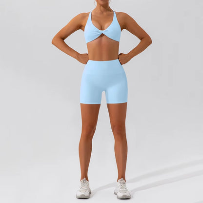 2-teiliges Damen-Yoga-Set – Schnell trocknender Sportanzug für Fitnessstudio, Training und Laufen mit langärmeligem Sportoberteil